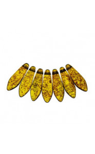 Czech Glass Daggers beads 5x16mm Amber teracota purple 80020-15496